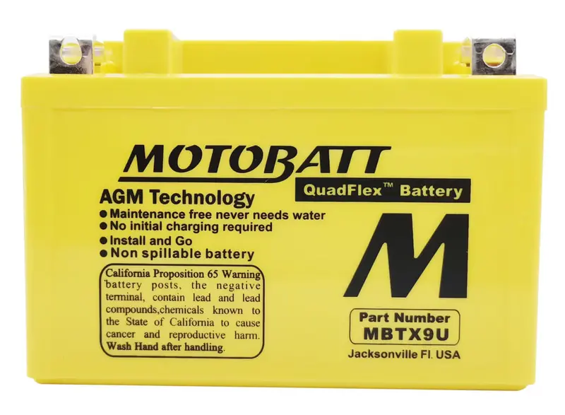 Motobatt 12V Agm Battery - Mbtx9u 2