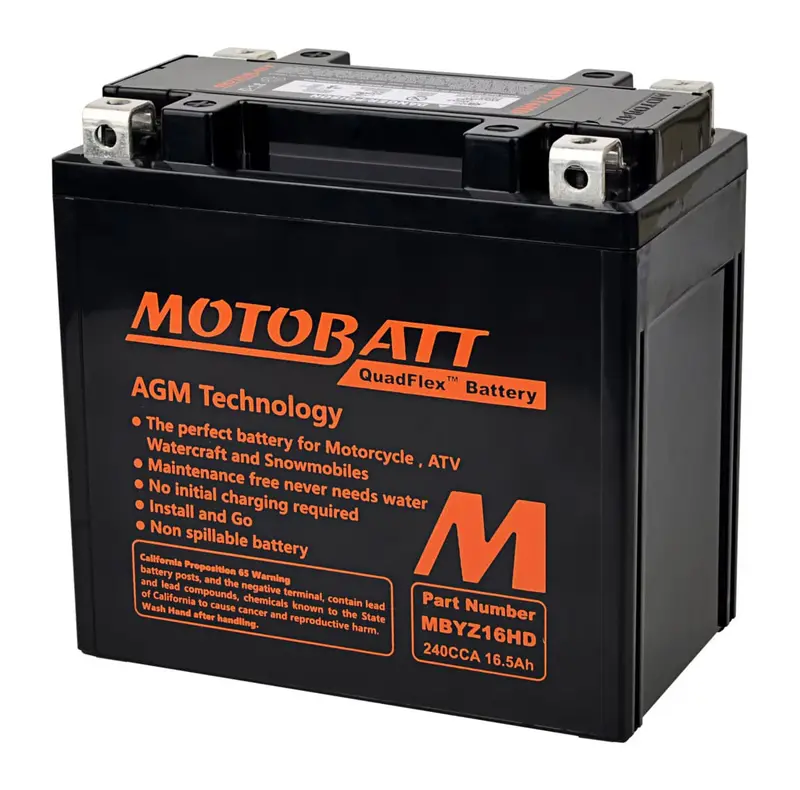 Motobatt 12V Agm Battery - Mbyz16hd 1