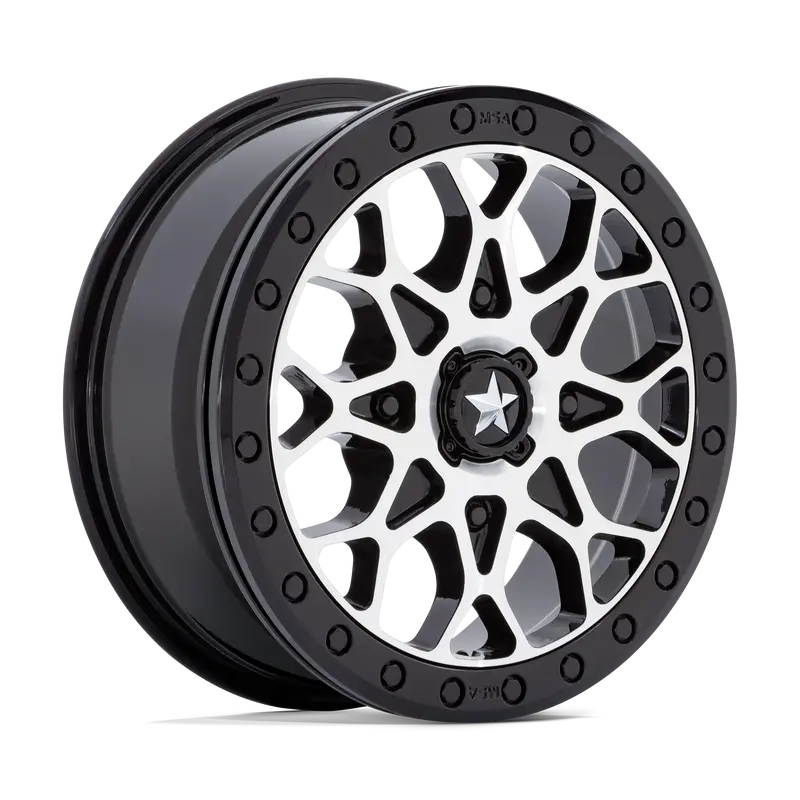 Msa M48 Portal Beadlock - Gloss Black Machined W/ Gloss Black Ring 1
