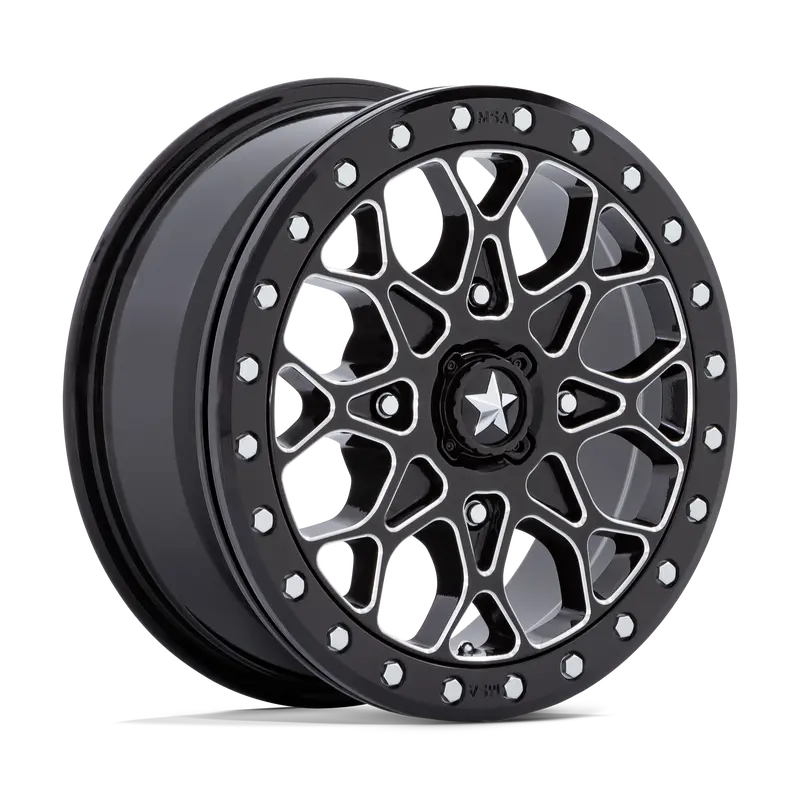 Msa M48 Portal Beadlock - Gloss Black Milled W/ Gloss Black Ring 1