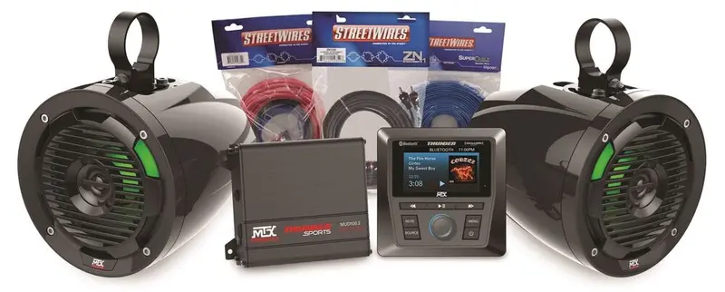 Mtx Audio Bluetooth Media Controller Package With Amplifier & 2 Roll Cage Speaker 1