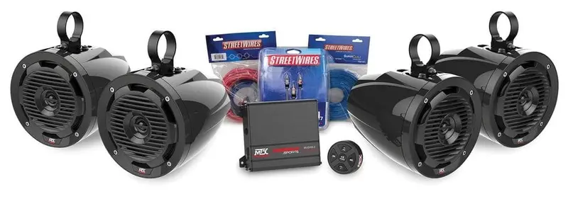 Mtx Audio Universal Bluetooth Audio Package With Amplifier & 4 Roll Cage Speakers 1