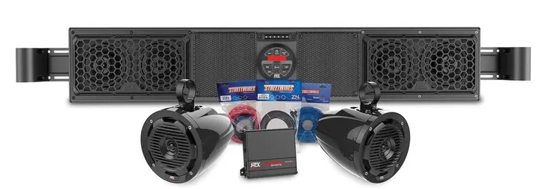 Mtx Audio Yamaha Viking Bluetooth Overhead Audio Sound Bar With 2-Channel Amplifier & 2 Roll Cage Speaker System 1