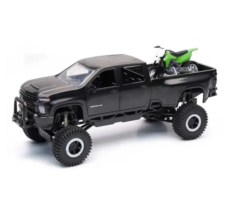 New Ray Toys Chevrolet 3500Hd Off Road Pick Up W/ Dirt Bike 1