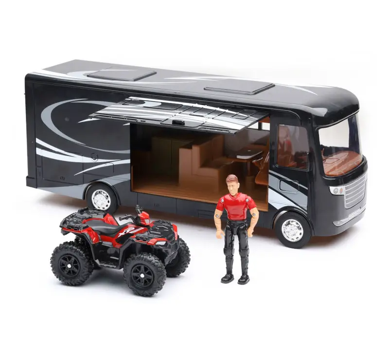 New Ray Toys Polaris Sportsman W/ Rv Van Set 1