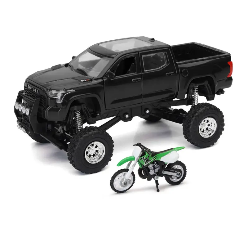 New Ray Toys Toyota Tundra Off Road Pick Up W/ Kawasaki Dirt Bike 1