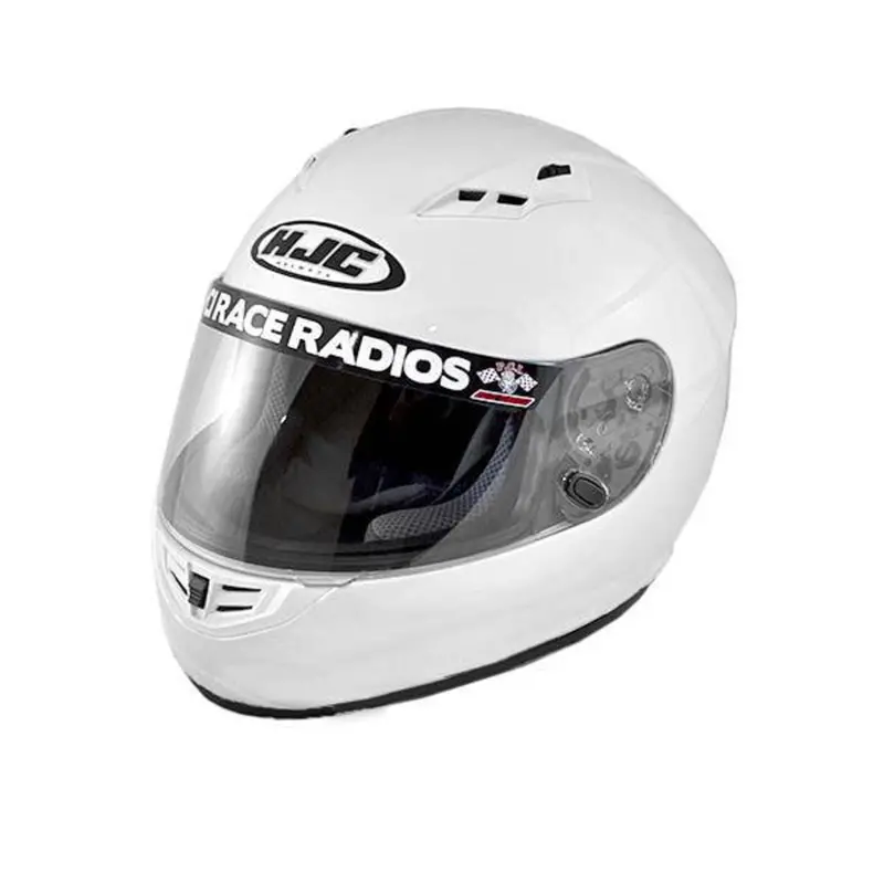 Pci Race Radios Hjc Cs-R3 Dot White Helmet 1