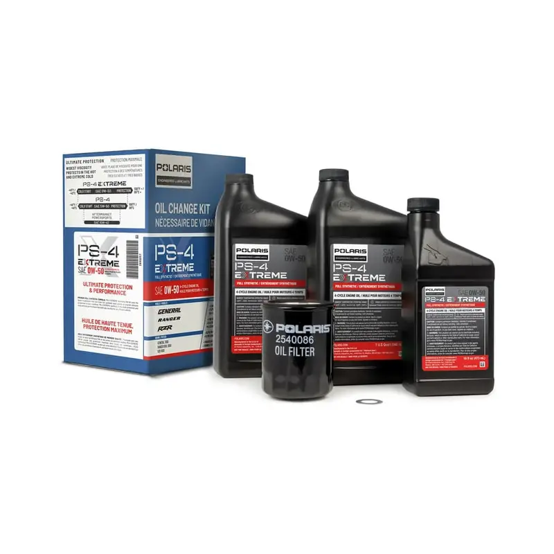 Polaris Full Synthetic Oil Change Kit - 2.5 Qts Of Ps-4 Extreme 0W-50 Engine Oil & 1 Oil Filter & Crush Washer 1
