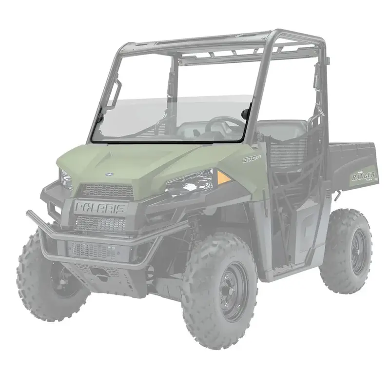 Polaris Ranger Lock & Ride Half Windshield - Poly 1