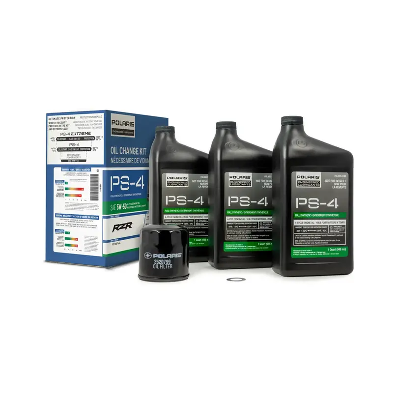 Polaris Rzr Full Synthetic Oil Change Kit - 3 Quarts Of Ps-4 Engine Oil & 1 Oil Filter 1