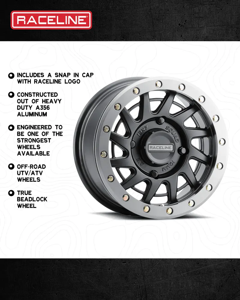 Raceline A12bg Squad Beadlock - Satin Black 3