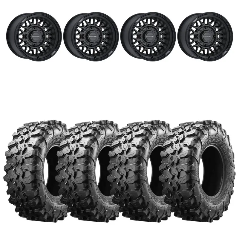 Raceline A13b Omega & Maxxis Carnivore Radial Wheel & Tire Kit 1