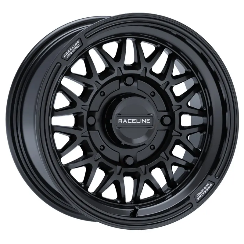 Raceline A13gb Gloss Black Omega & Maxxis Carnivore Radial Wheel & Tire Kit 2