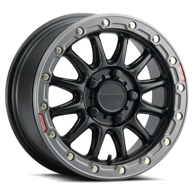 Raceline A14bg Black/Gunmetal Alpha Beadlock & Maxxis Roxxzilla Radial Wheel & Tire Kit 2