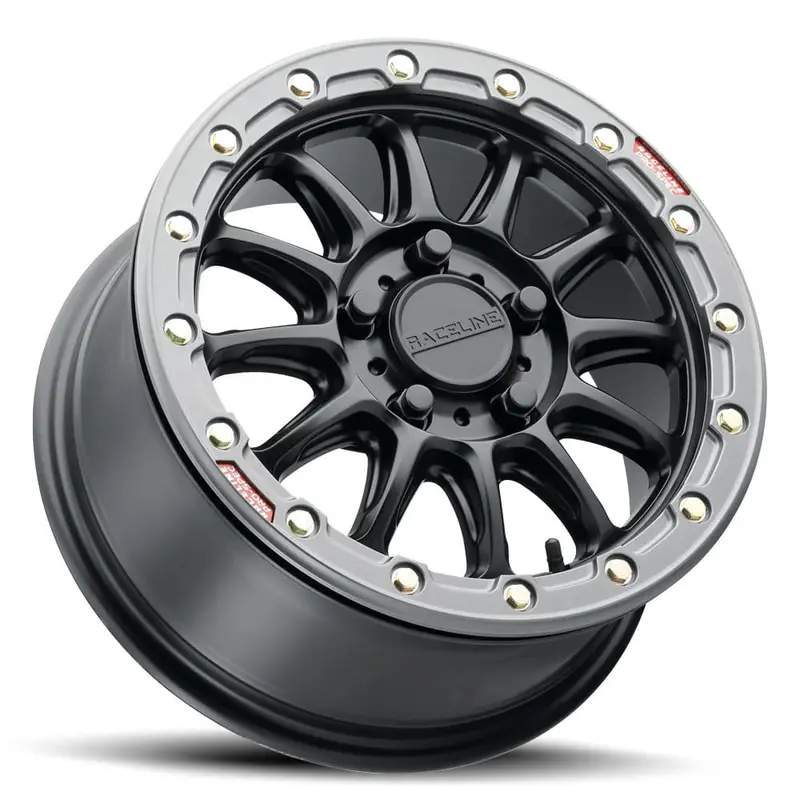 Raceline A14bg Black/Gunmetal Alpha Beadlock & Maxxis Roxxzilla Radial Wheel & Tire Kit 4
