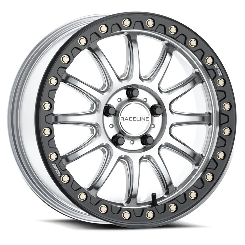 Raceline A14sb Alpha Silver/Black Beadlock & Maxxis Roxxzilla Radial Wheel & Tire Kit 2