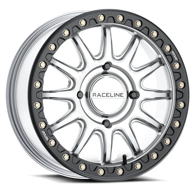 Raceline A14sb Alpha Silver/Black Beadlock & Maxxis Roxxzilla Radial Wheel & Tire Kit 6