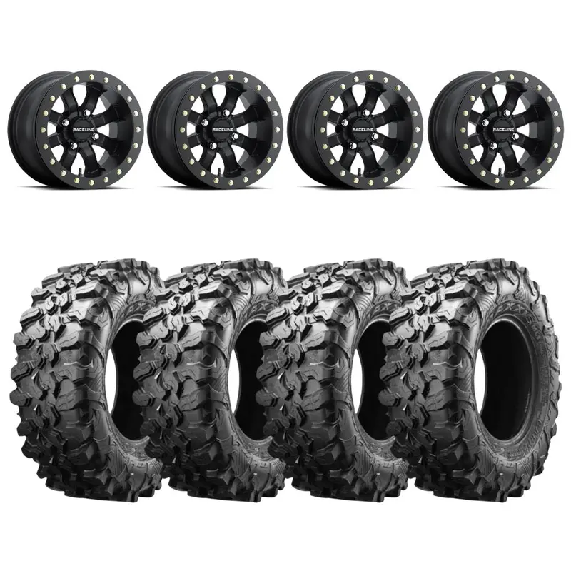 Raceline A71b Black Mamba Beadlock & Maxxis Carnivore Radial Wheel & Tire Kit 1