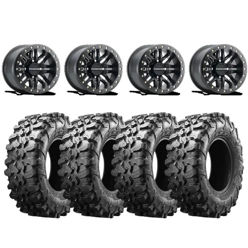 Raceline A91b Ryno Beadlock & Maxxis Carnivore Radial Wheel & Tire Kit 1
