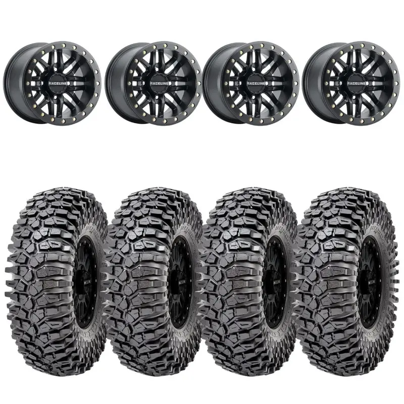 Raceline A91b Ryno Beadlock & Maxxis Roxxzilla Radial Wheel & Tire Kit 1