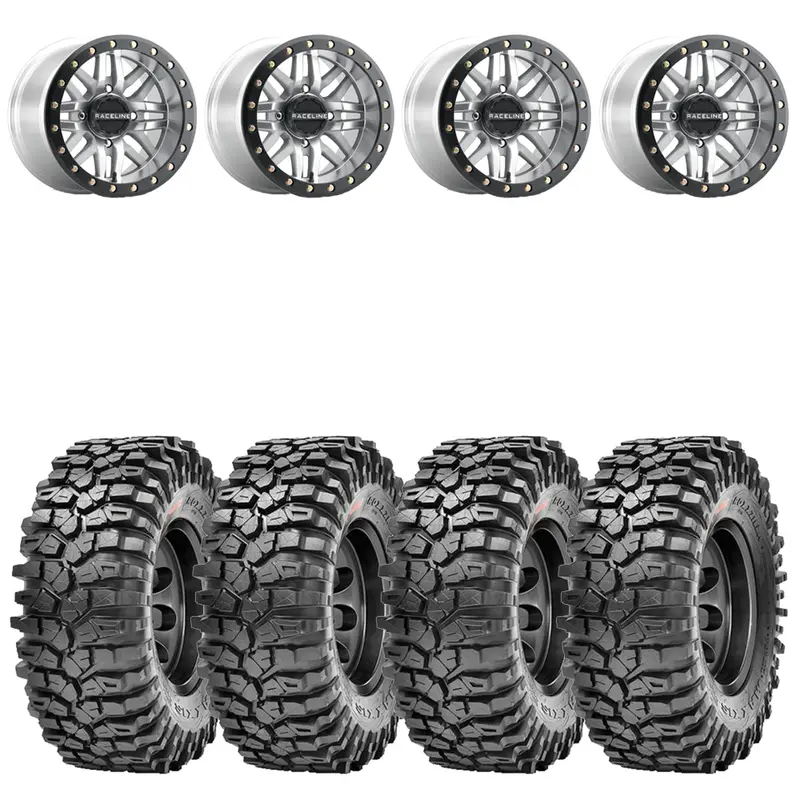 Raceline A91ma Ryno Beadlock & Maxxis Roxxzilla Radial Utv Wheel & Tire Kit 1