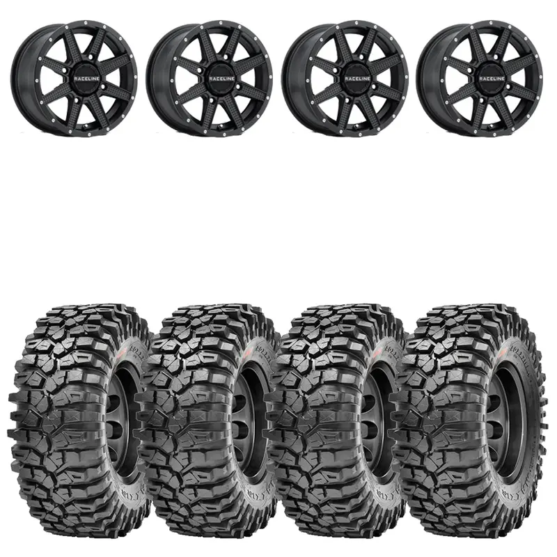 Raceline A92b Hostage & Maxxis Roxxzilla Radial Utv Wheel & Tire Kit 1