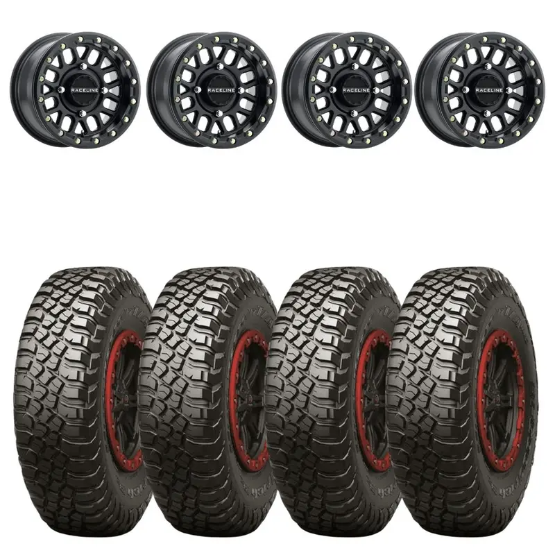 Raceline A93b Podium Beadlock & Maxxis Carnivore Radial Wheel & Tire Kit 1