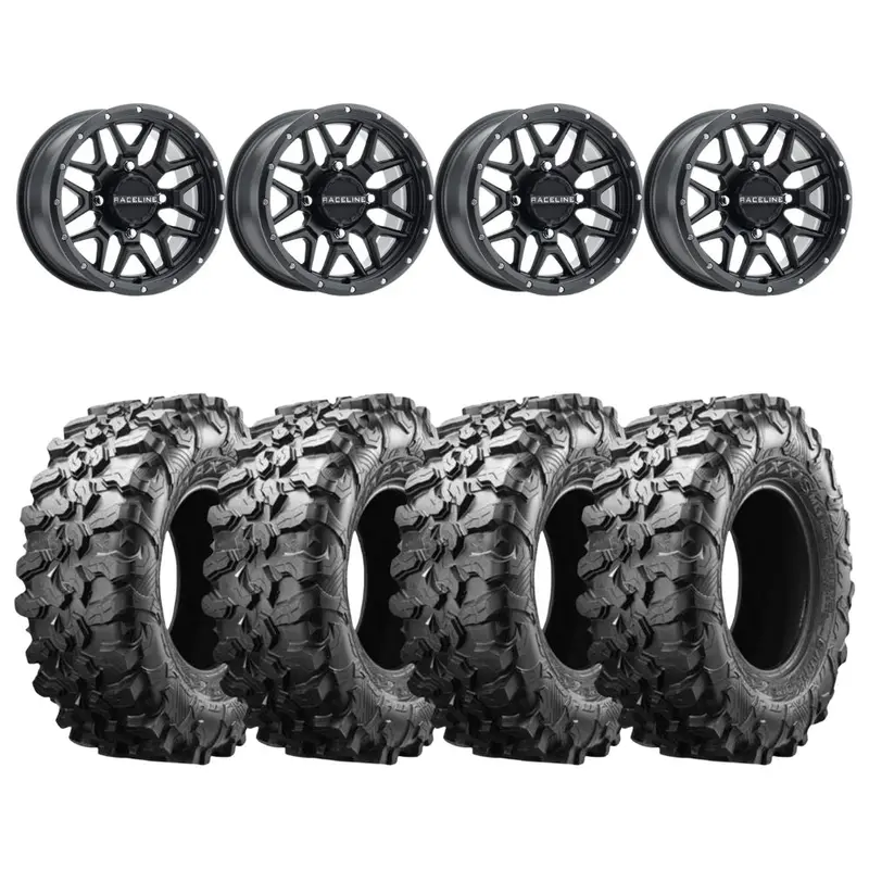 Raceline A94b Krank Simulated Beadlock & Maxxis Carnivore Radial Wheel & Tire Kit 1