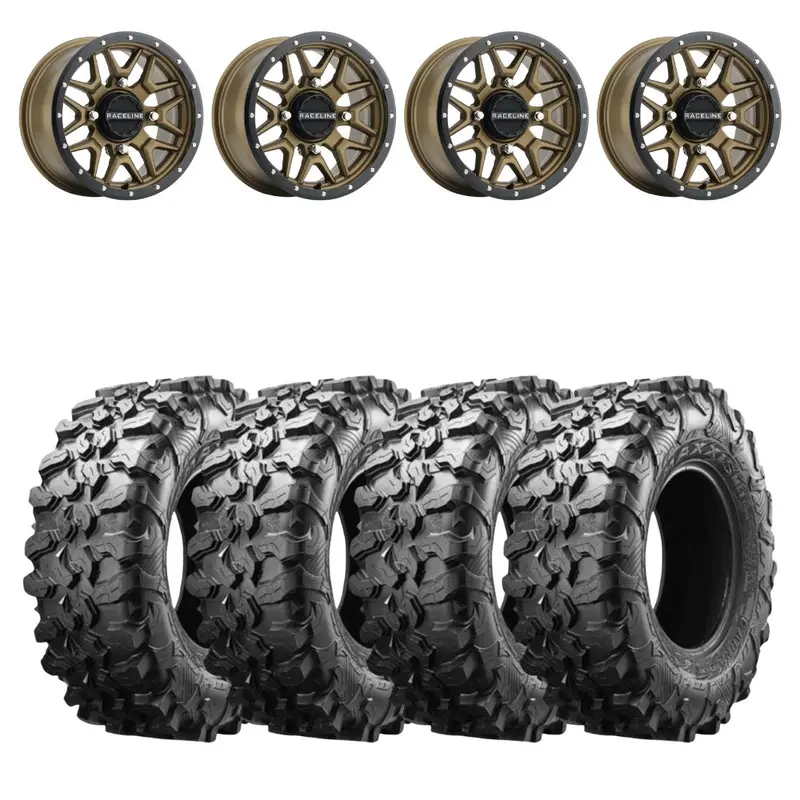 Raceline A94bz Krank Simulated Beadlock & Maxxis Carnivore Radial Wheel & Tire Kit 1