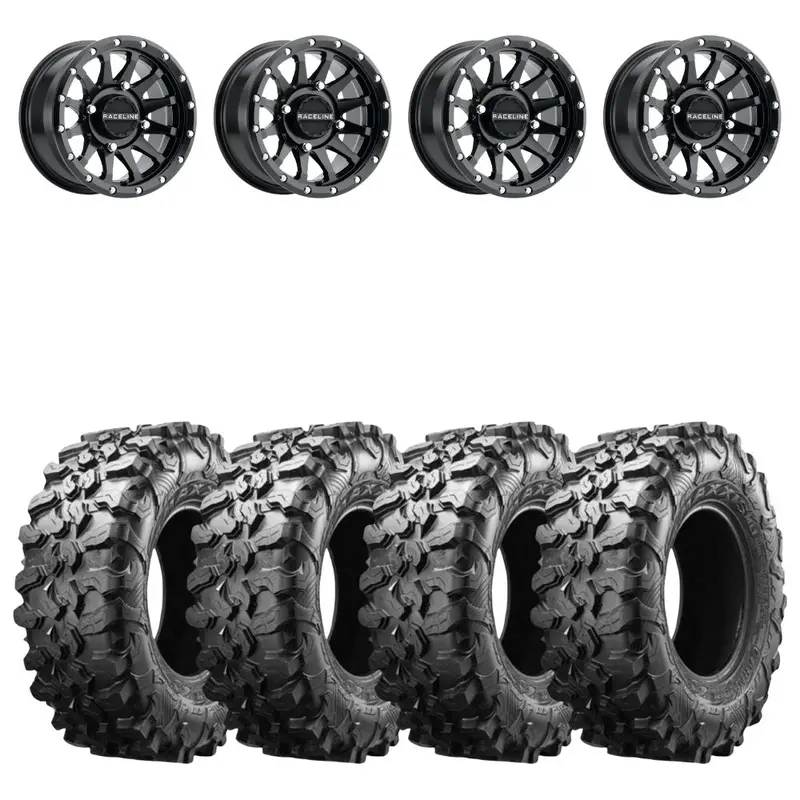 Raceline A95b Trophy Simulated Beadlock & Maxxis Carnivore Radial Wheel & Tire Kit 1