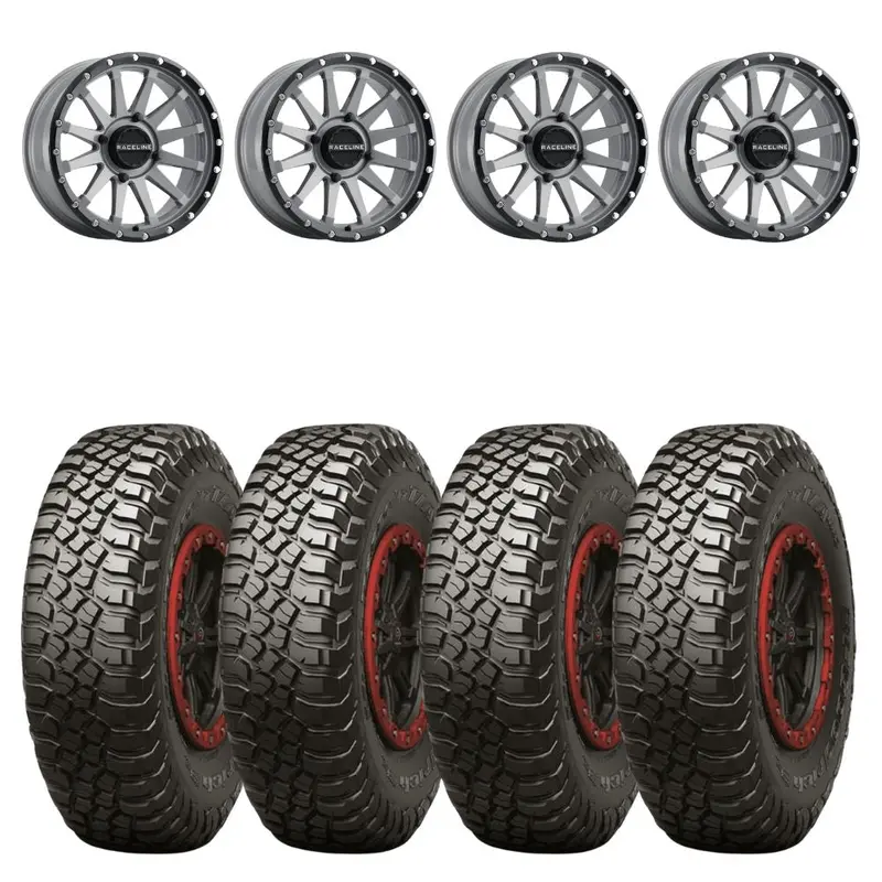 Raceline A95sg Trophy Simulated Beadlock & Maxxis Carnivore Radial Wheel & Tire Kit 1