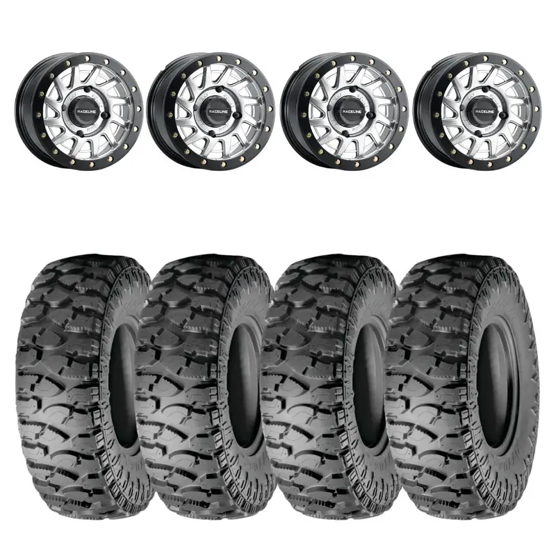 Raceline Hyper Silver A12 Squad Beadlock & Atturo Trail Blade Boss Wheel & Tire Kit 1