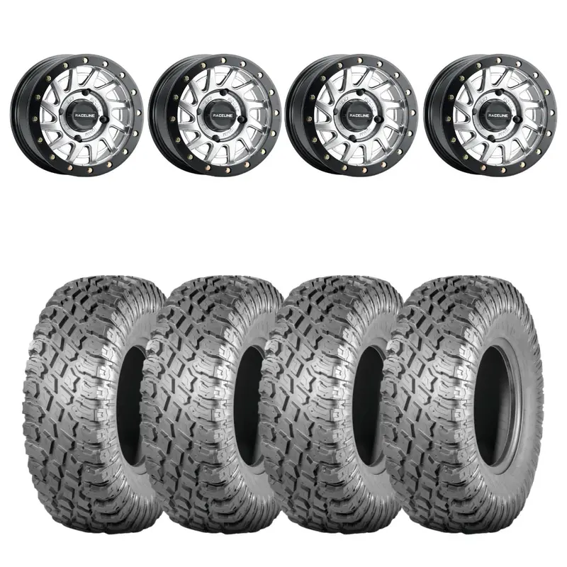 Raceline Hyper Silver A12 Squad Beadlock & Atturo Trail Blade X/T Wheel & Tire Kit 1
