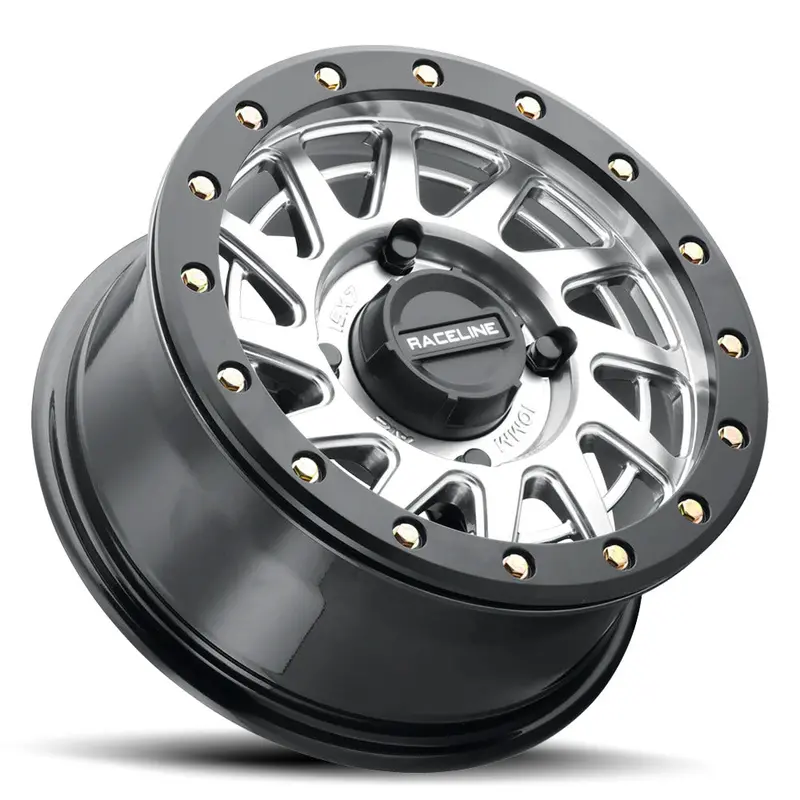 Raceline Hyper Silver A12 Squad Beadlock & Atturo Trail Blade X/T Wheel & Tire Kit 4