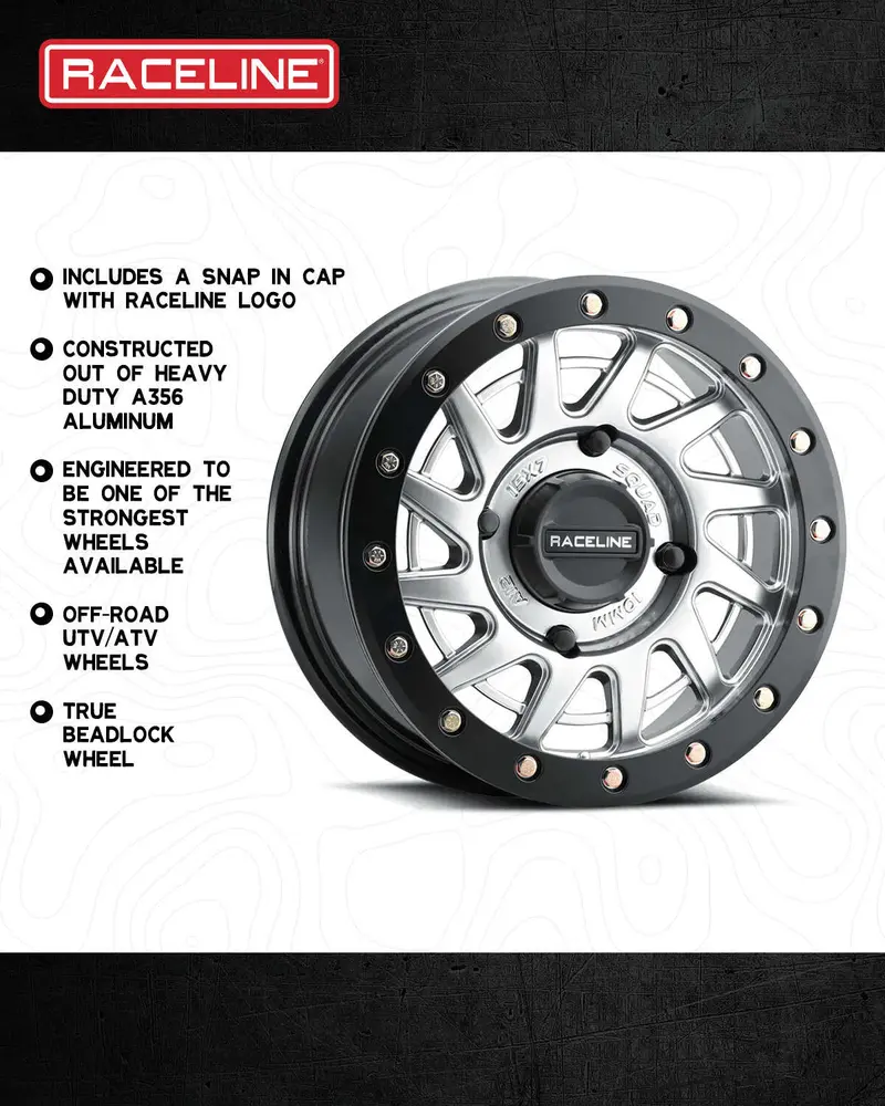 Raceline Hyper Silver A12 Squad Beadlock & System 3 Rt320 Radial Wheel & Tire Kit 4