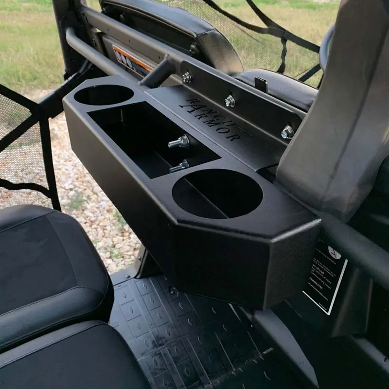 Ranch Armor Can-Am Defender Rear Cup Holder Basket 1