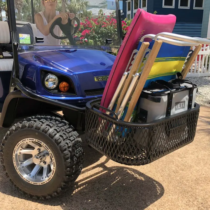 Ranch Armor Ez Go Golf Cart Aluminum Front Cargo & Storage Basket 1