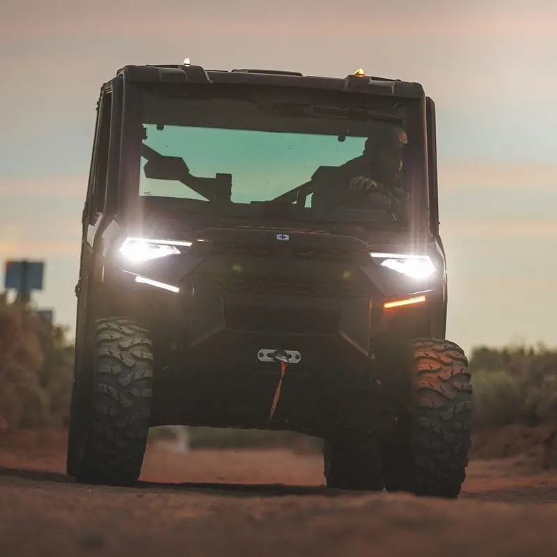 Ravek '17-'18 Polaris Ranger Plug & Play Auto-Cancel Utv Turn Signal Kit With White Running Lights 2
