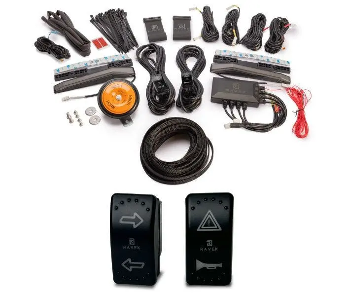 Ravek Honda Pioneer Plug & Play Auto-Cancel Utv Turn Signal Kit With White Running Lights 1
