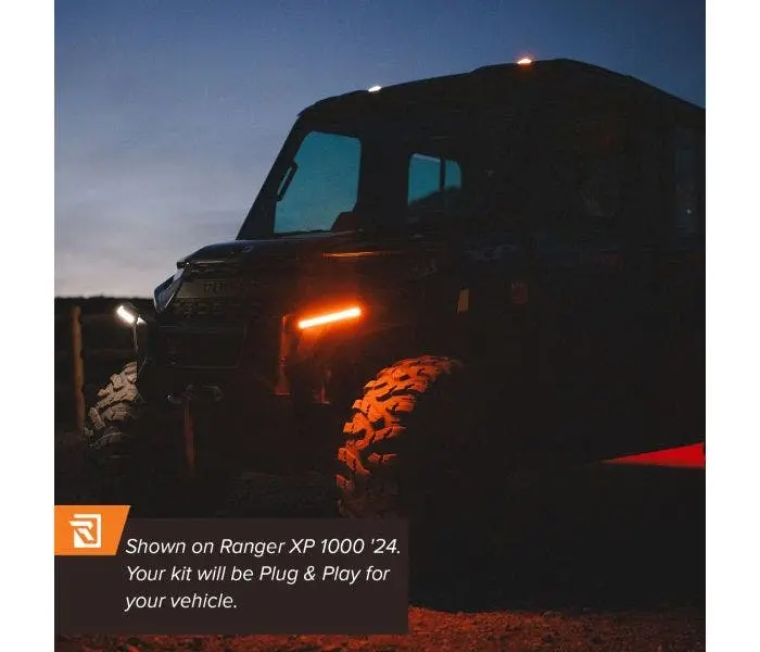 Ravek Polaris Xpedition Plug & Play Auto-Cancel Utv Turn Signal Kit With White Running Lights 2