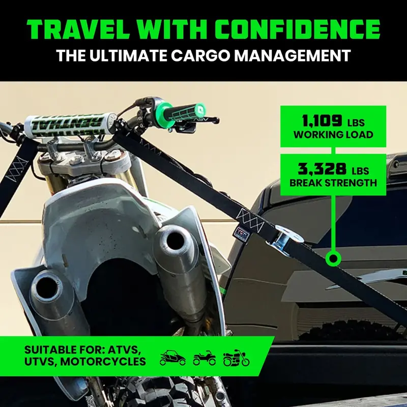 Rhino Usa 1.5" X 8' Cambuckle 2-Pack Tie-Down Straps 2