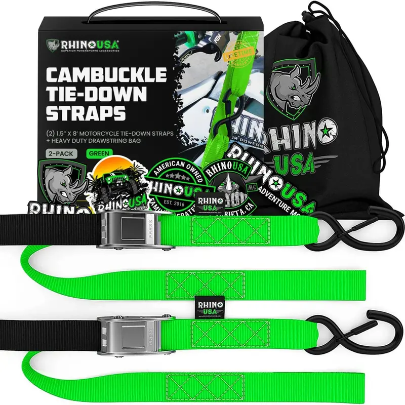 Rhino Usa 1.5" X 8' Cambuckle 2-Pack Tie-Down Straps 2