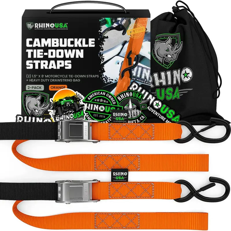 Rhino Usa 1.5" X 8' Cambuckle 2-Pack Tie-Down Straps 4