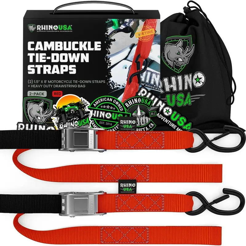 Rhino Usa 1.5" X 8' Cambuckle 2-Pack Tie-Down Straps 5