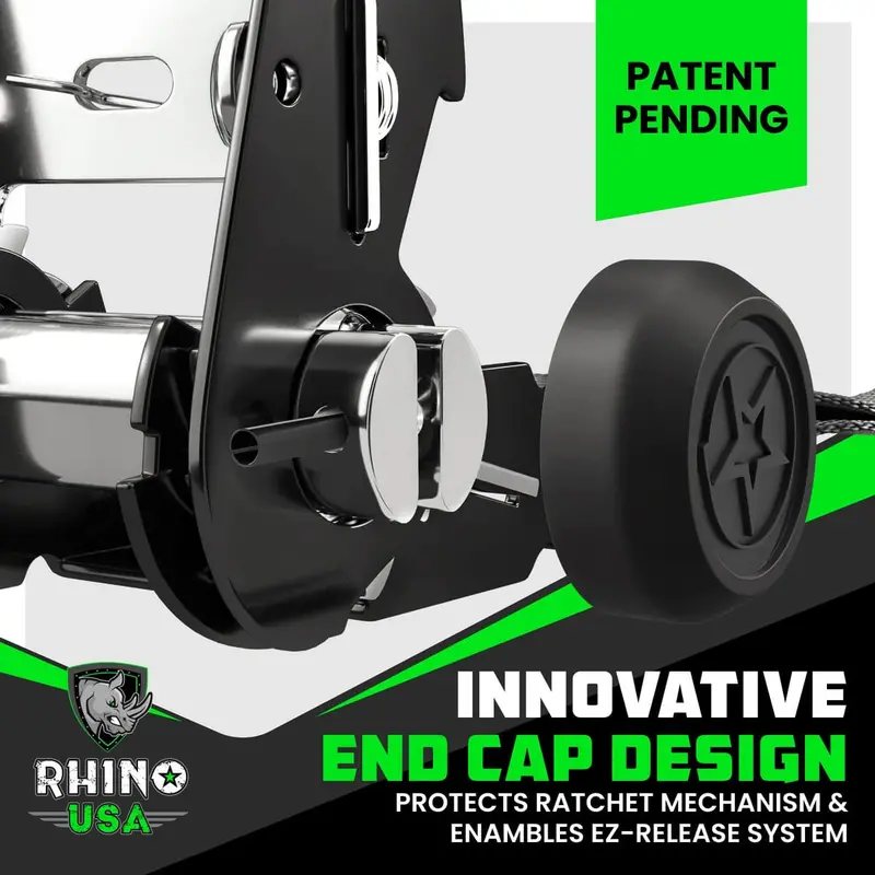 Rhino Usa 1.6" X 8' Hd Ratchet 2-Pack Tie-Down Set 4