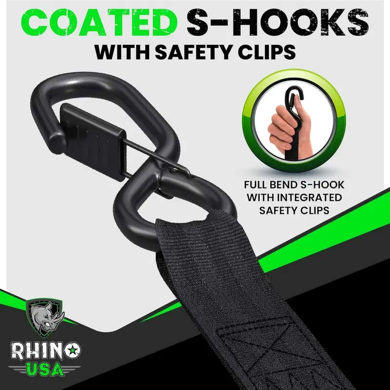 Rhino Usa 1" X 10' Retractable Ratchet Straps 6