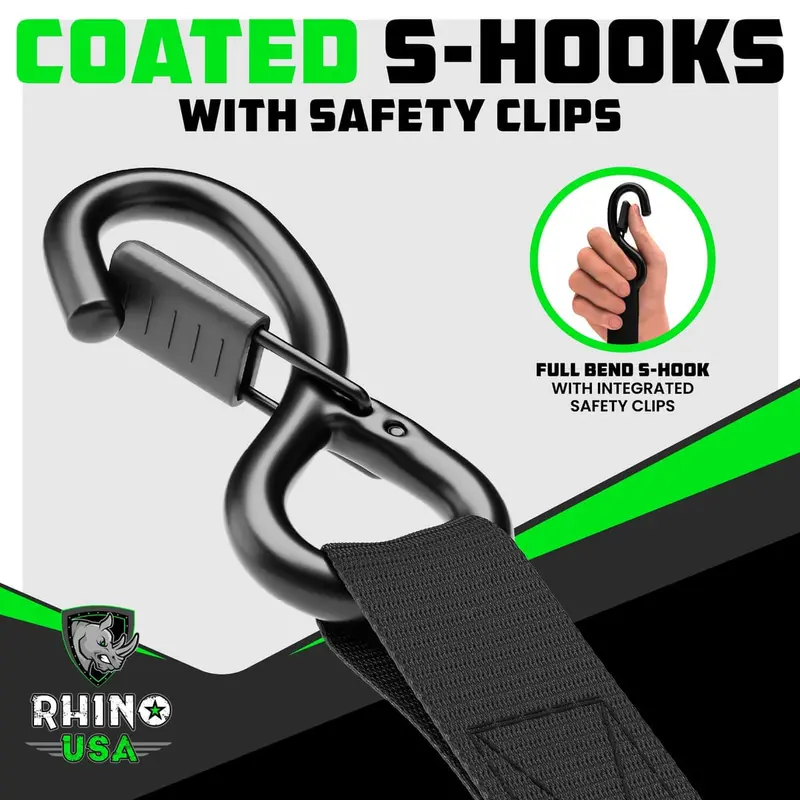 Rhino Usa 1" X 15' 4-Pack Ratchet Tie-Down Set 5