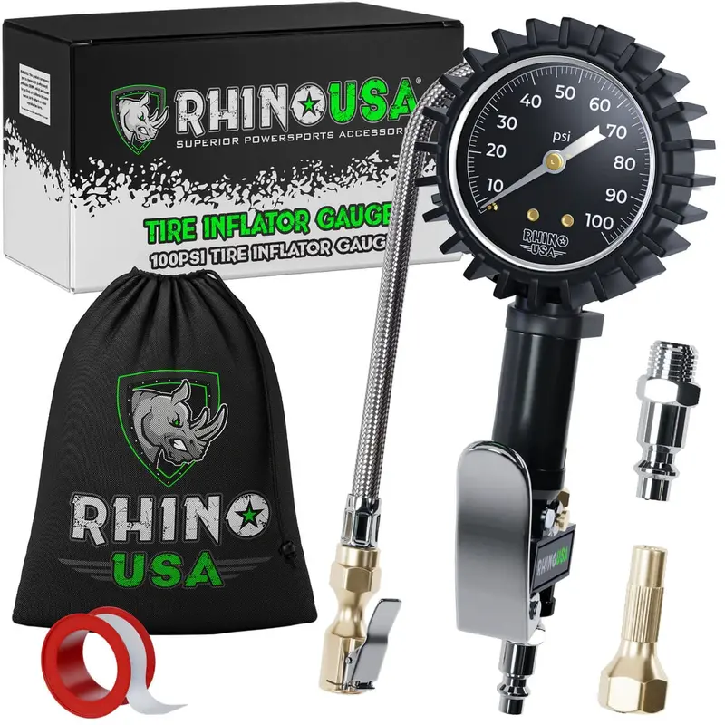 Rhino Usa 100 Psi Tire Inflator Gauge 1