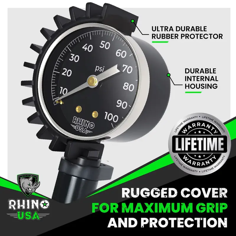 Rhino Usa 100 Psi Tire Inflator Gauge 2