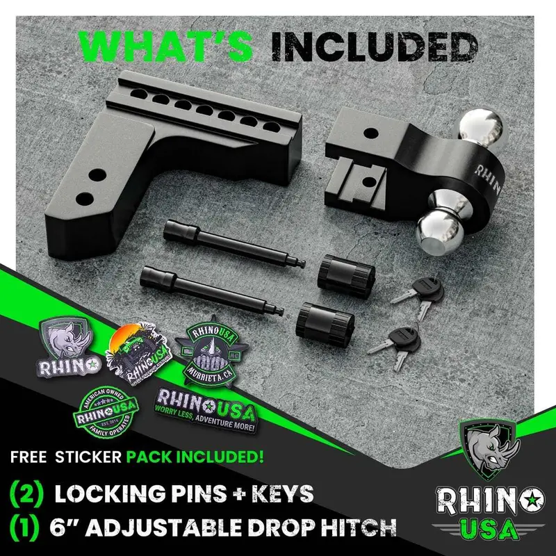 Rhino Usa 2.5" Receivers Adjustable Drop Hitch 4